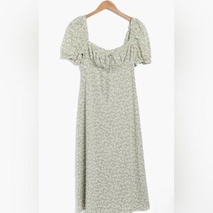 WAYF Georgette Floral Ruched Mini Dress